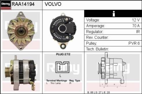 Remy RAA14194 - Alternator furqanavto.az