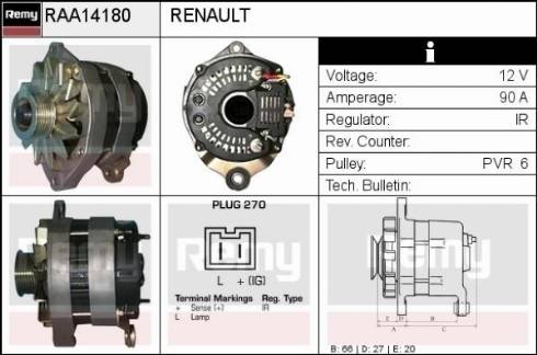 Remy RAA14180 - Alternator furqanavto.az