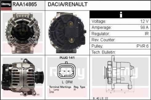 Remy RAA14865 - Alternator furqanavto.az