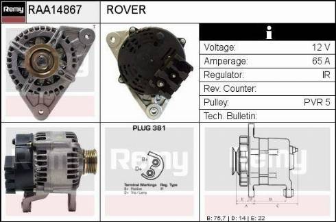 Remy RAA14867 - Alternator furqanavto.az