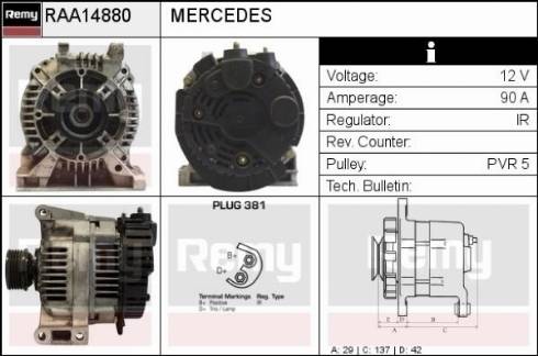 Remy RAA14880 - Alternator furqanavto.az