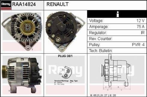 Remy RAA14824 - Alternator furqanavto.az