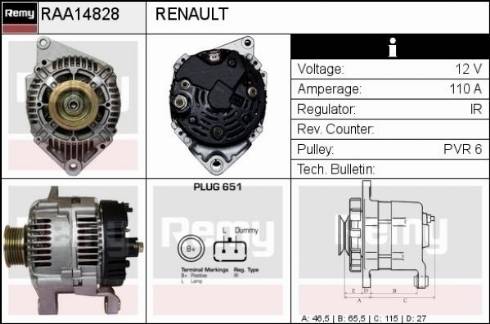 Remy RAA14828 - Alternator furqanavto.az