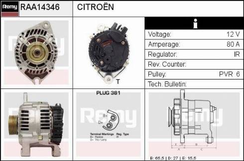 Remy RAA14346 - Alternator furqanavto.az