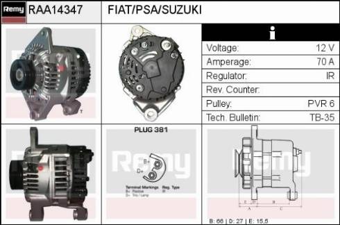 Remy RAA14347 - Alternator furqanavto.az