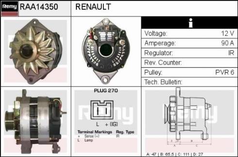 Remy RAA14350 - Alternator furqanavto.az