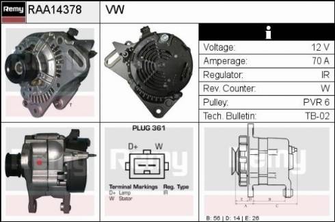 Remy RAA14378 - Alternator furqanavto.az