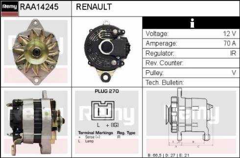 Remy RAA14245 - Alternator furqanavto.az