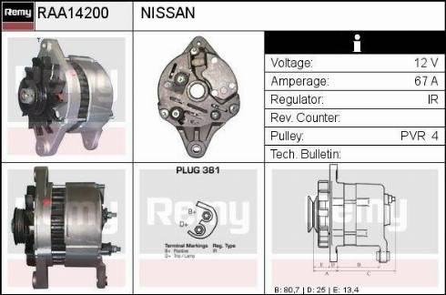 Remy RAA14200 - Alternator furqanavto.az