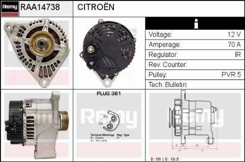 Remy RAA14738 - Alternator furqanavto.az