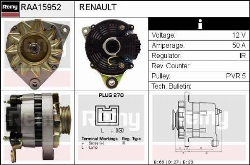 Remy RAA15952 - Alternator furqanavto.az