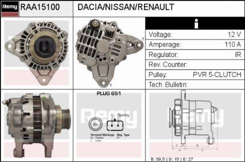 Remy RAA15100 - Alternator furqanavto.az