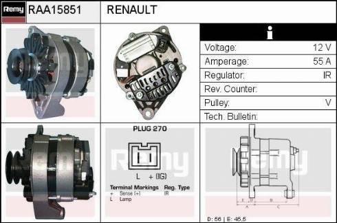 Remy RAA15851 - Alternator furqanavto.az