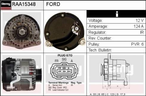 Remy RAA15348 - Alternator furqanavto.az