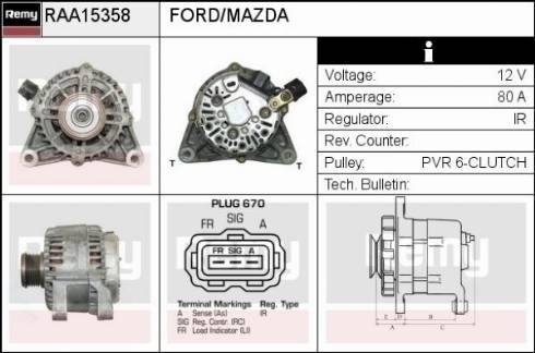 Remy RAA15358 - Alternator furqanavto.az