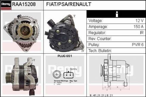 Remy RAA15208 - Alternator furqanavto.az