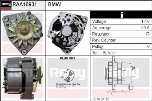 Remy RAA16931 - Alternator furqanavto.az