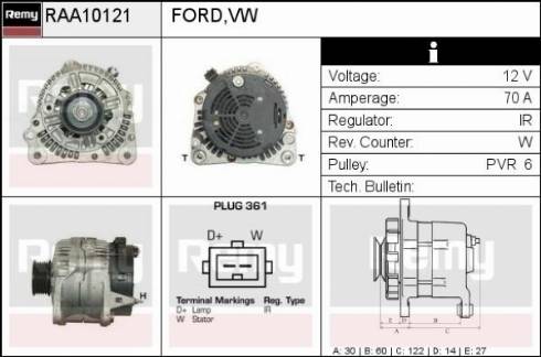 Remy RAA10121 - Alternator furqanavto.az