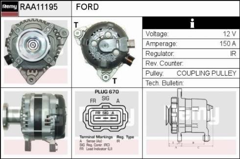 Remy RAA11195 - Alternator furqanavto.az