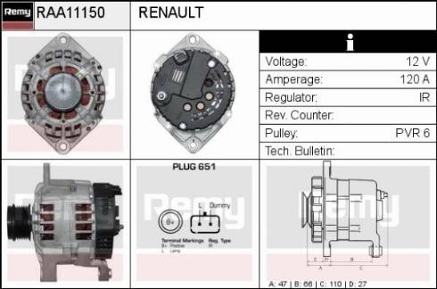 Remy RAA11150 - Alternator furqanavto.az