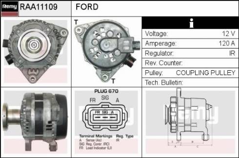 Remy RAA11109 - Alternator furqanavto.az