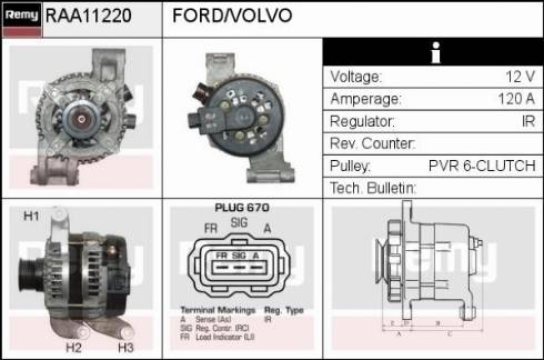 Remy RAA11220 - Alternator furqanavto.az