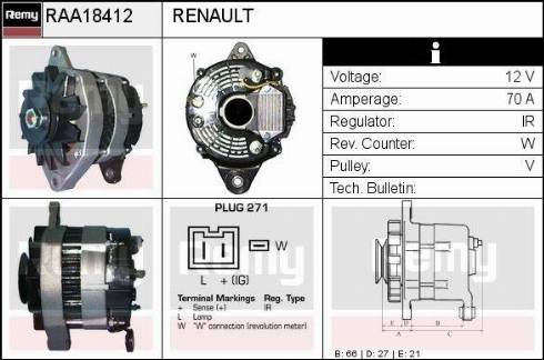 Remy RAA18412 - Alternator furqanavto.az