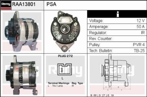 Remy RAA13801 - Alternator furqanavto.az