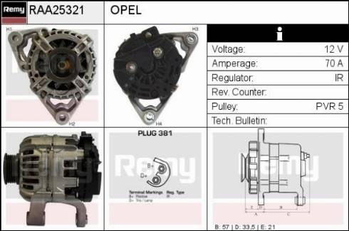 Remy RAA25321 - Alternator furqanavto.az