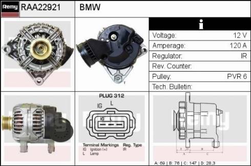 Remy RAA22921 - Alternator furqanavto.az