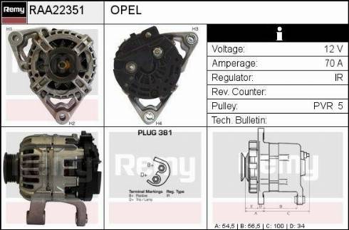 Remy RAA22351 - Alternator furqanavto.az