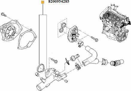 RENAULT 82 00 954 285 - Termostat, soyuducu furqanavto.az