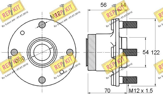 REPKIT RKB0964 - Təkər qovşağı, podşipnik dəsti furqanavto.az