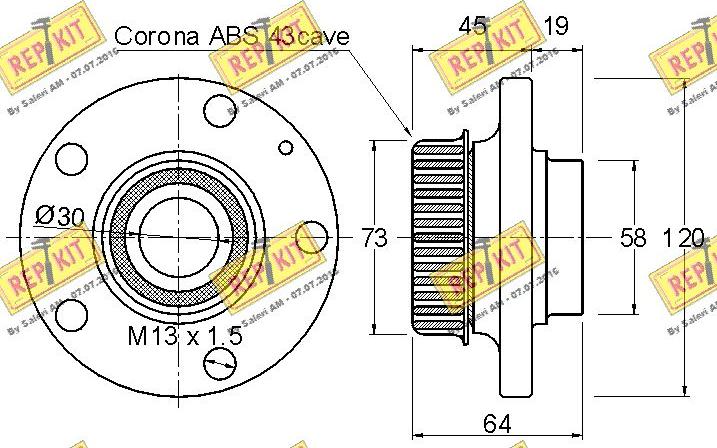 REPKIT RKB1589 - Təkər qovşağı, podşipnik dəsti furqanavto.az