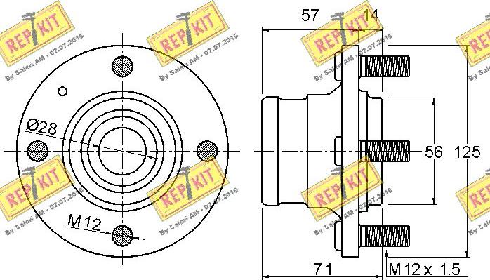 REPKIT RKB1634 - Təkər qovşağı, podşipnik dəsti furqanavto.az