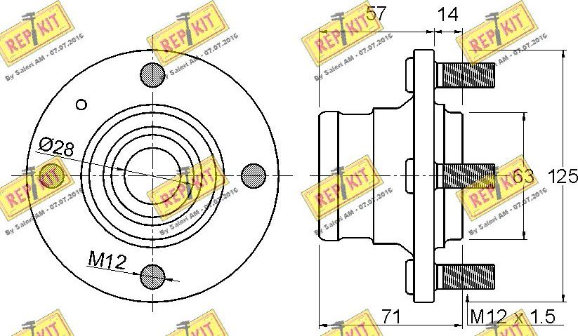 REPKIT RKB1632 - Təkər qovşağı, podşipnik dəsti furqanavto.az