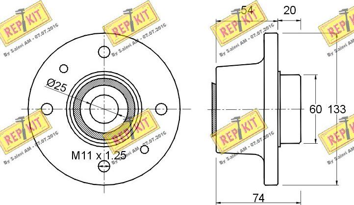 REPKIT RKB1073 - Təkər qovşağı, podşipnik dəsti furqanavto.az