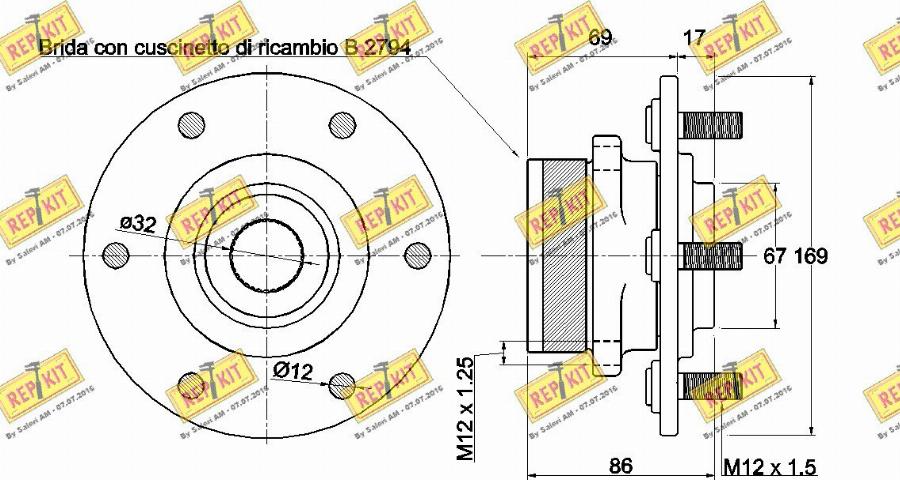 REPKIT RKB2432 - Təkər qovşağı, podşipnik dəsti furqanavto.az