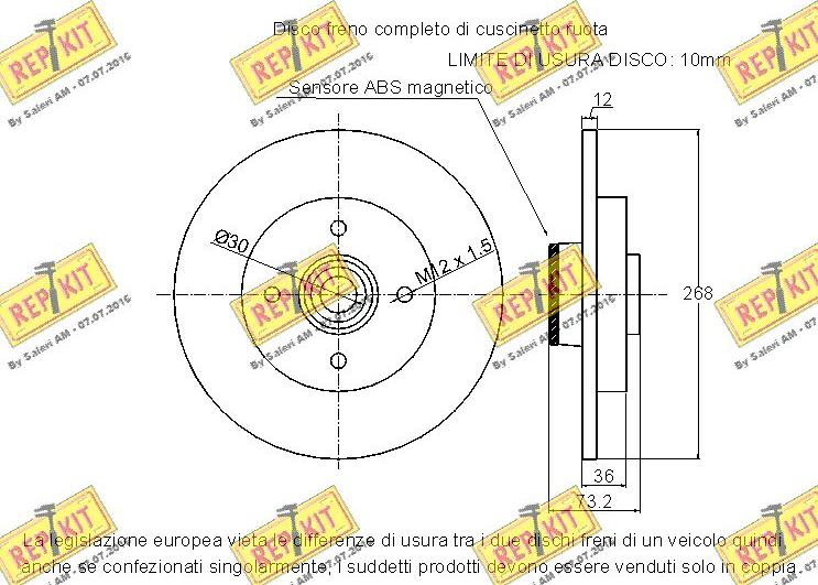 REPKIT RKB2588 - Əyləc Diski furqanavto.az