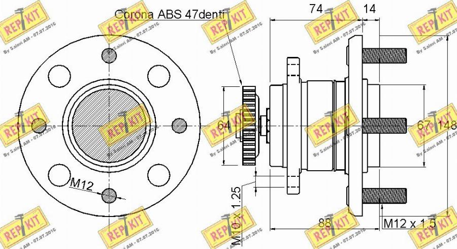 REPKIT RKB2523 - Təkər qovşağı, podşipnik dəsti furqanavto.az