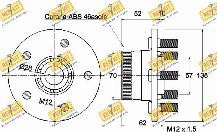 REPKIT RKB2522 - Təkər qovşağı, podşipnik dəsti furqanavto.az