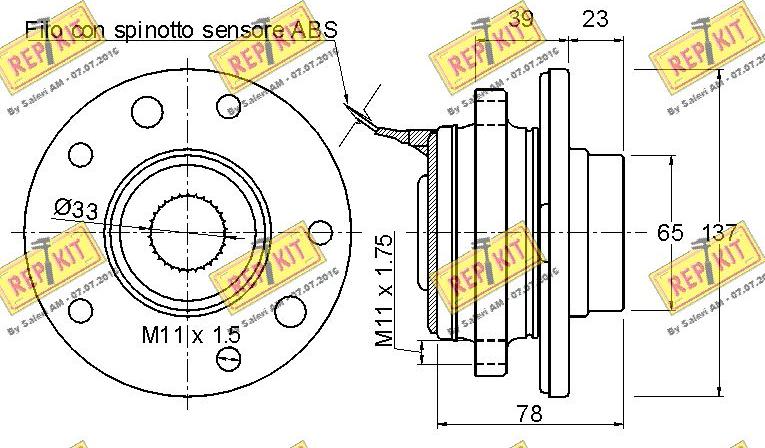 REPKIT RKB2104 - Təkər qovşağı, podşipnik dəsti furqanavto.az