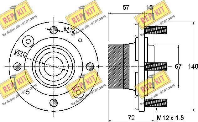 REPKIT RKB2369 - Təkər qovşağı, podşipnik dəsti furqanavto.az