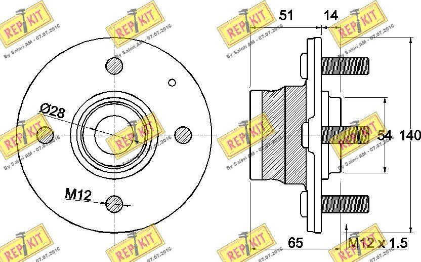 REPKIT RKB2742 - Təkər qovşağı, podşipnik dəsti furqanavto.az