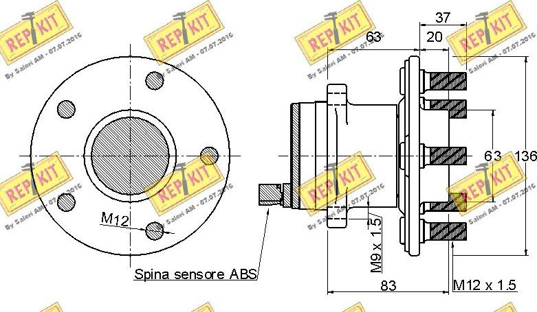 REPKIT RKB2757 - Təkər qovşağı, podşipnik dəsti furqanavto.az