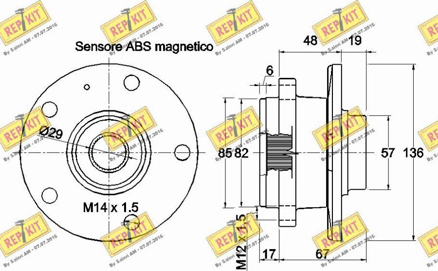 REPKIT RKB2771 - Təkər qovşağı, podşipnik dəsti furqanavto.az