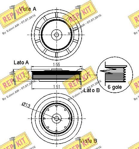 REPKIT RKT9097 - Kəmər kasnağı, krank mili furqanavto.az