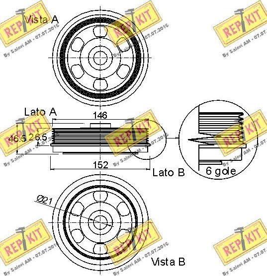 REPKIT RKT9047 - Kəmər kasnağı, krank mili furqanavto.az