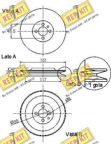 REPKIT RKT9125 - Kəmər kasnağı, krank mili furqanavto.az