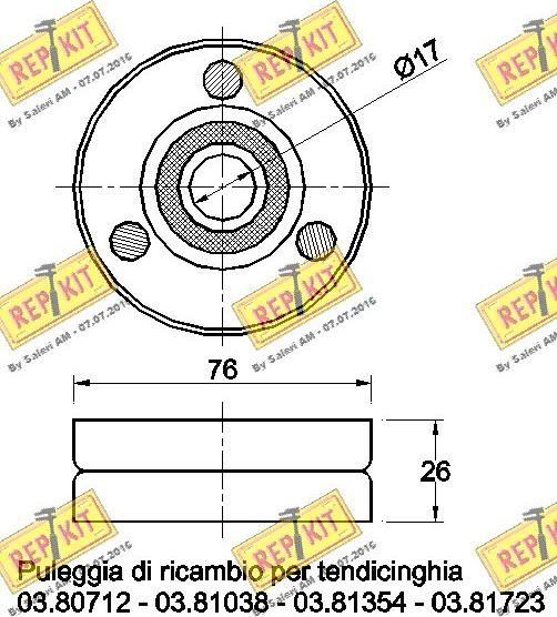 REPKIT RKT1559 - Yönləndirmə / Bələdçi Kasnağı, v-yivli kəmər furqanavto.az